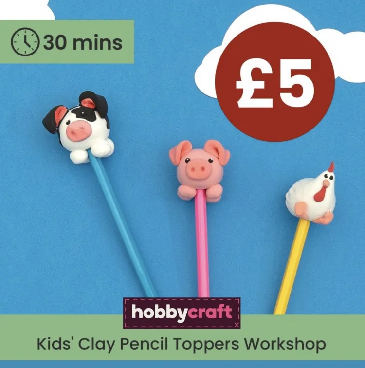 Kids' Clay Pencil Toppers Workshop at Hobbycraft