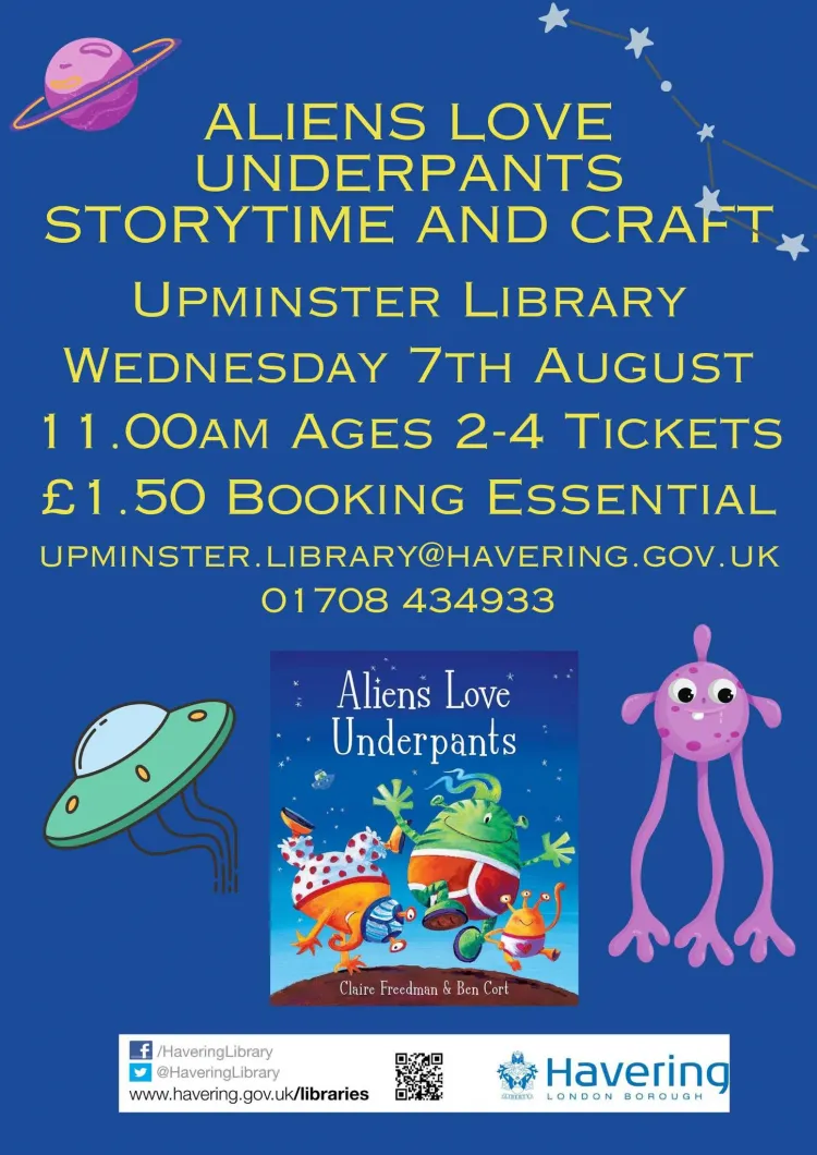 Aliens Love Underpants Storytime & Crafts