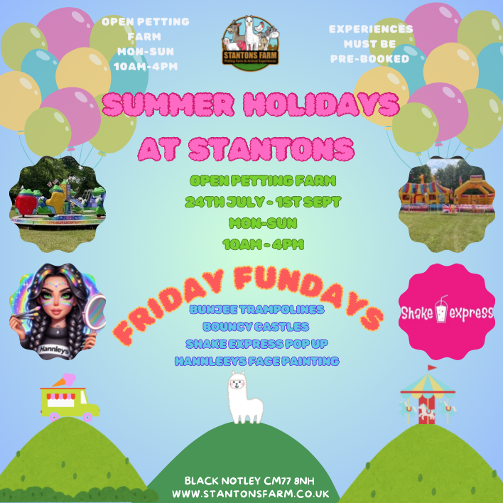 SUMMER HOLIDAYS AT STANTONS WITH FRIDAY FUNDAYS