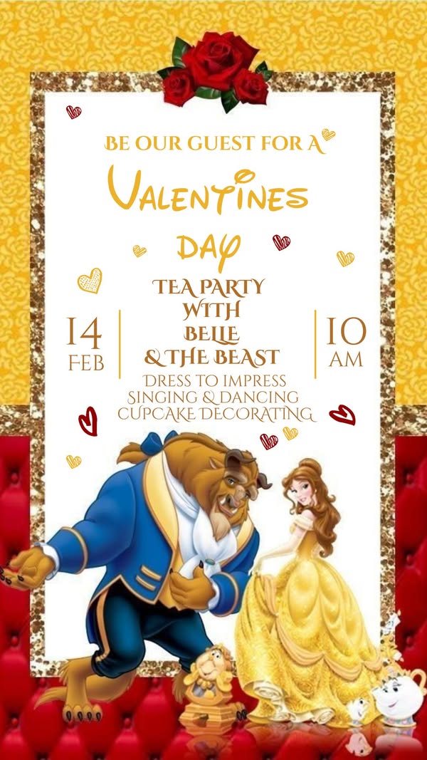 Valentines Tea Party with Belle and  The Beast