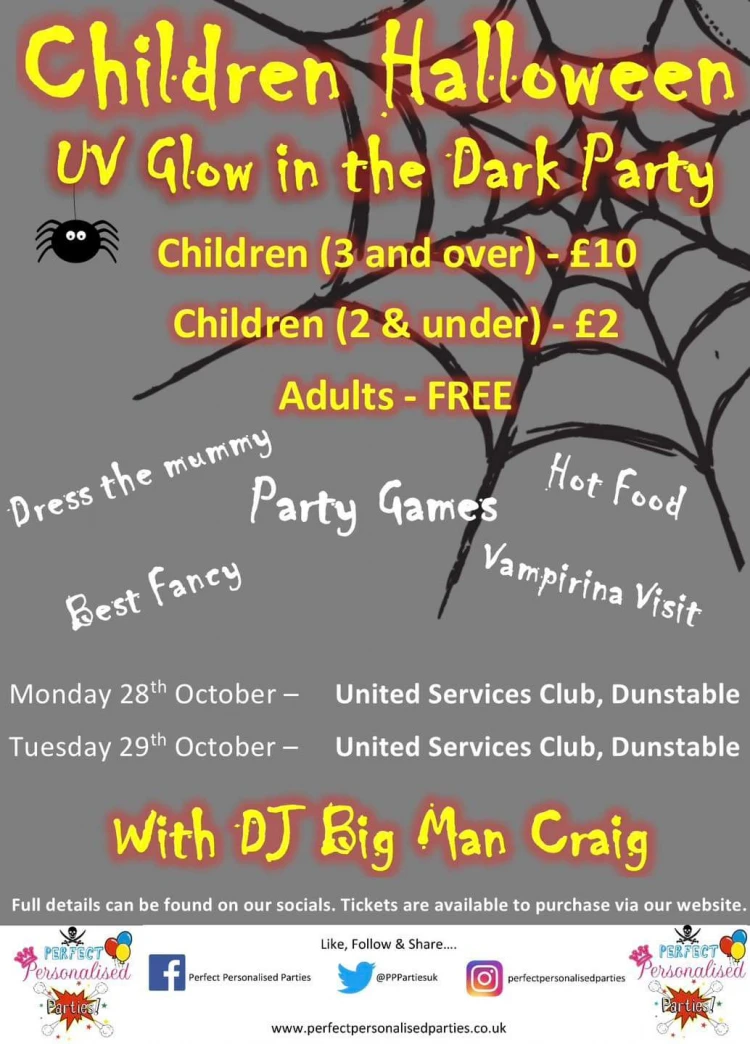 Children's Halloween UV glow in the dark party