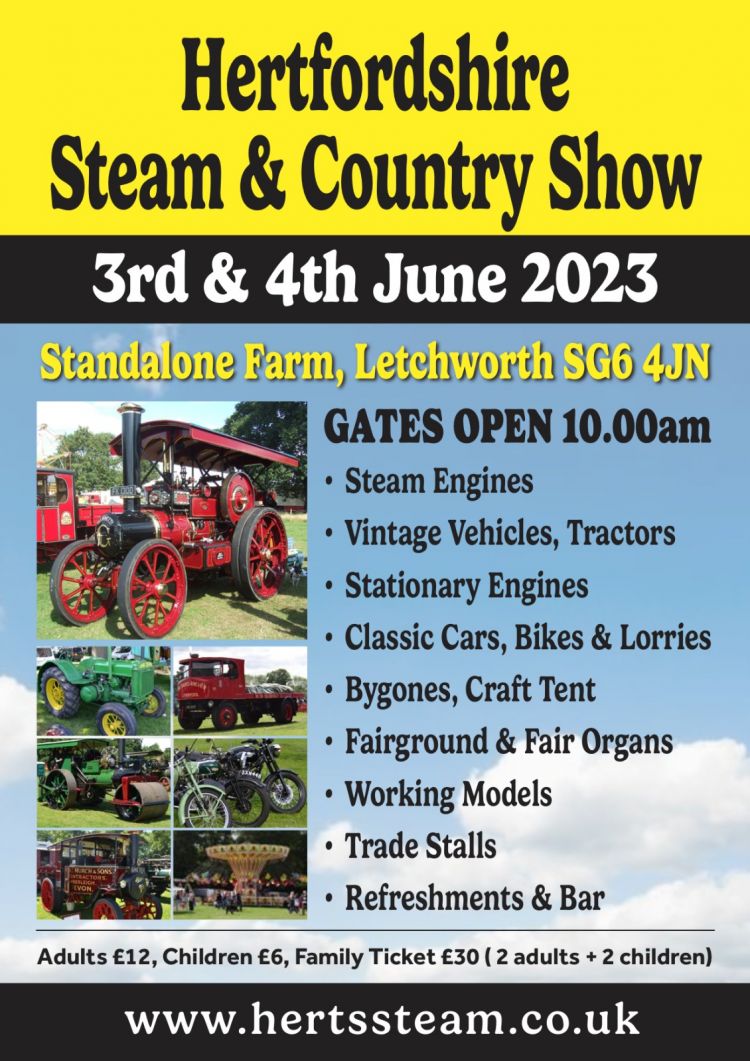 Hertfordshire Steam & Country Show 3 Jun 2023 4 Jun 2023 Mum's