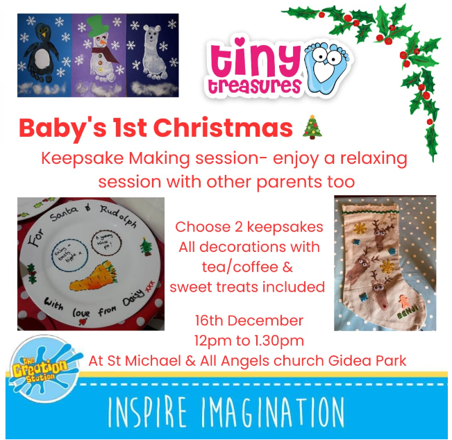 Tiny Treasures- Baby's 1st Christmas- Keepsake making session.